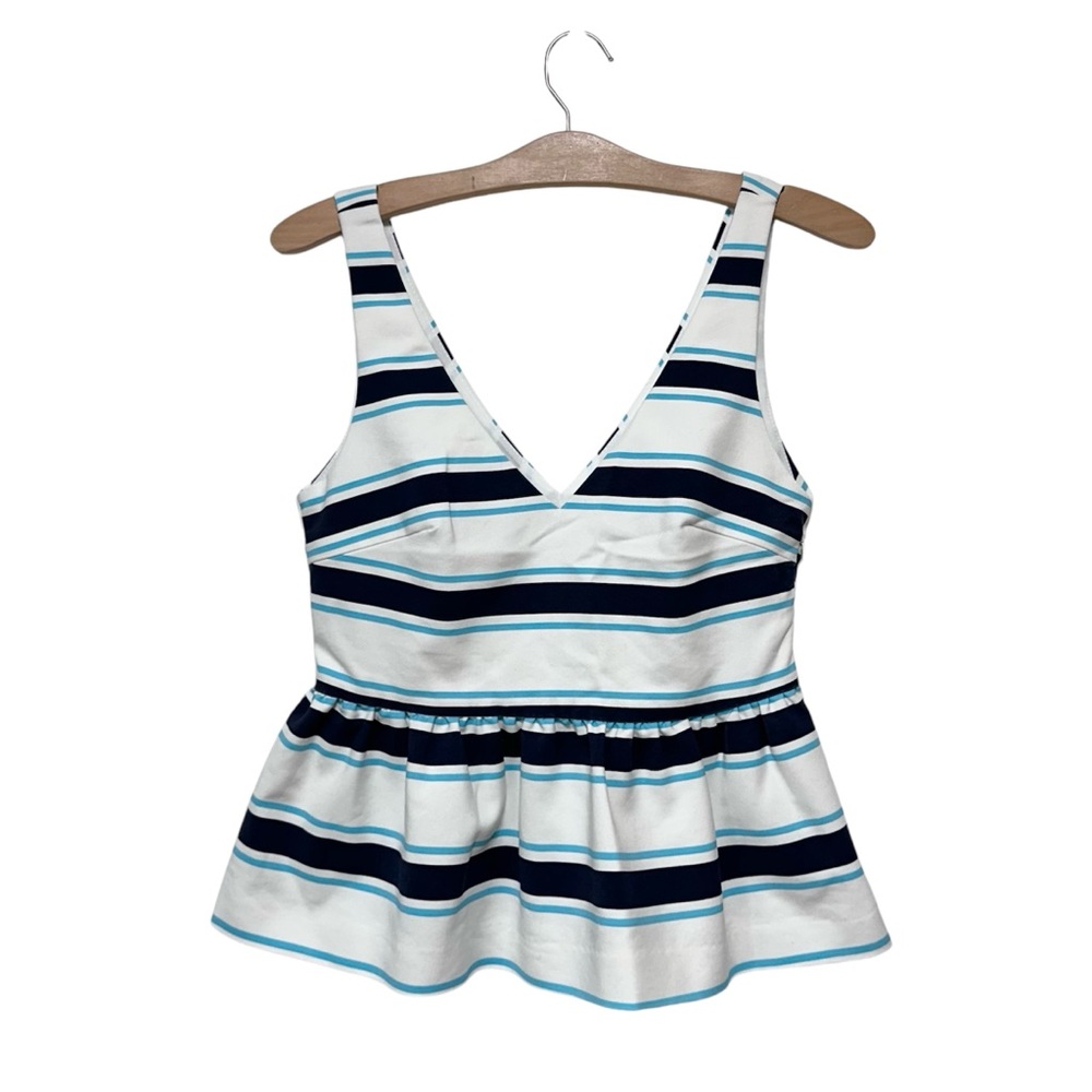 Zara V-Neck Stripes Peplum Sleeveless Women’s Top Size XS